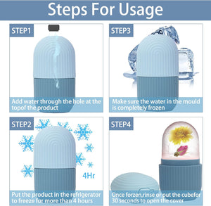 Facial Beauty Ice Roller| Silicone Ice Mold | Skin Tightening, Pore Shrinking & Face Massage Tool BRELZA