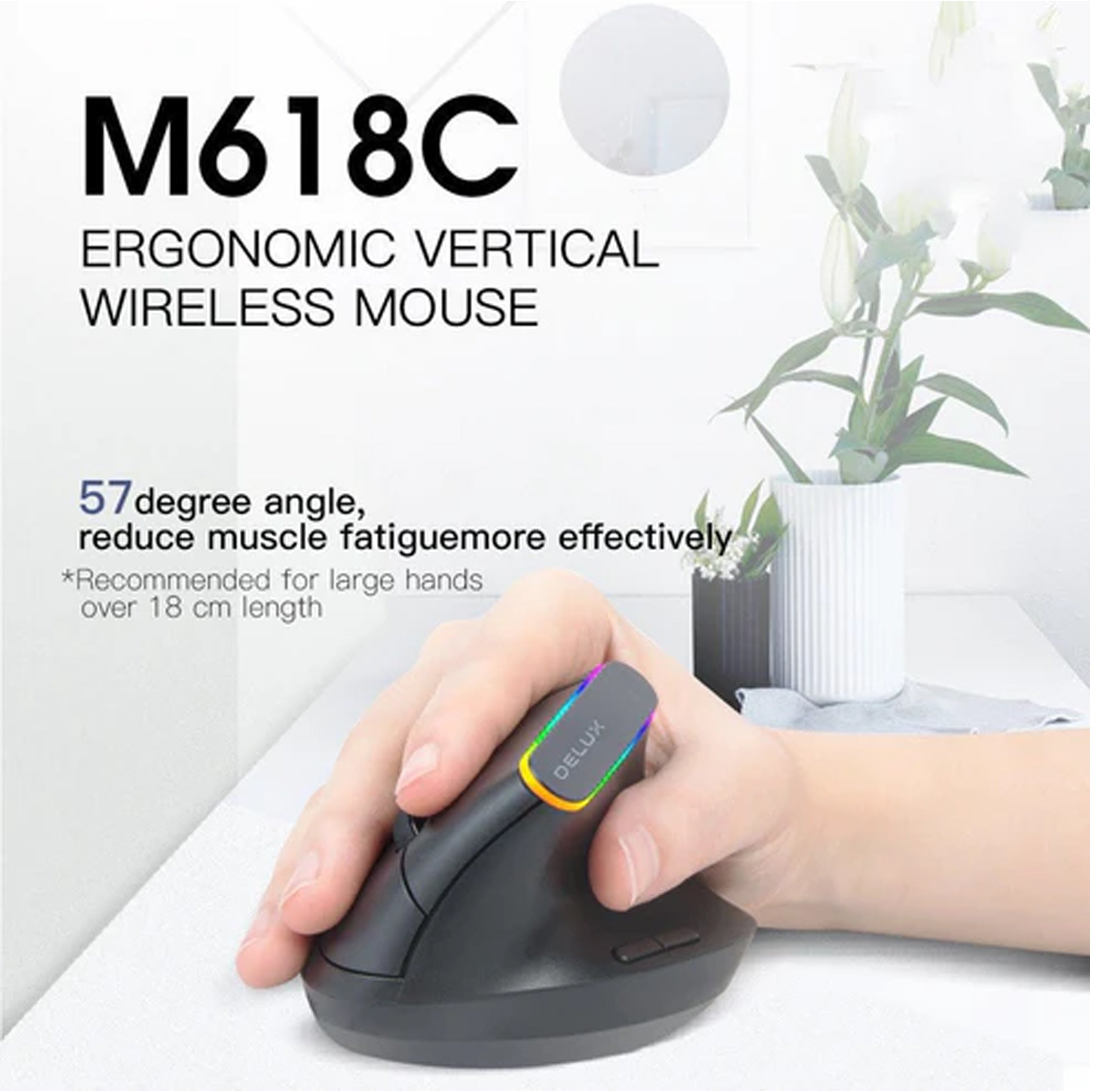 M618C RGB Vertical Wireless Mouse