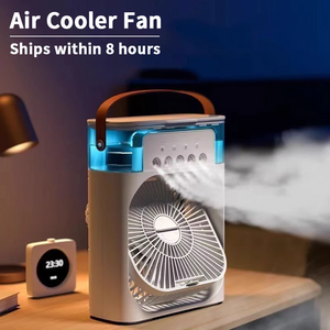3-in-1 Portable Air Cooler Fan | LED Night Light, Humidifier & Adjustable Air for Home & Office BRELZA