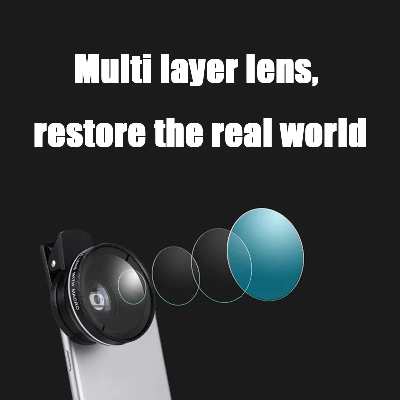 2-in-1 Mobile Phone Lens – 0.45X Wide Angle + 12.5X Macro HD Camera Lens for iPhone & Android!