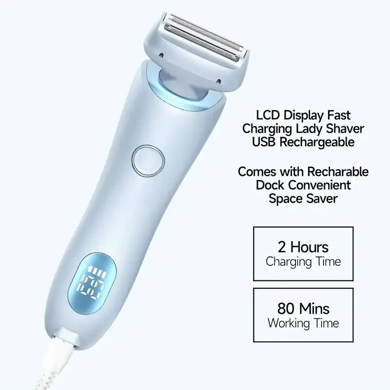 2-in-1 Waterproof Lady Shaver | Painless Electric Razor & Bikini Trimmer for Private Areas BRELZA L.L.C