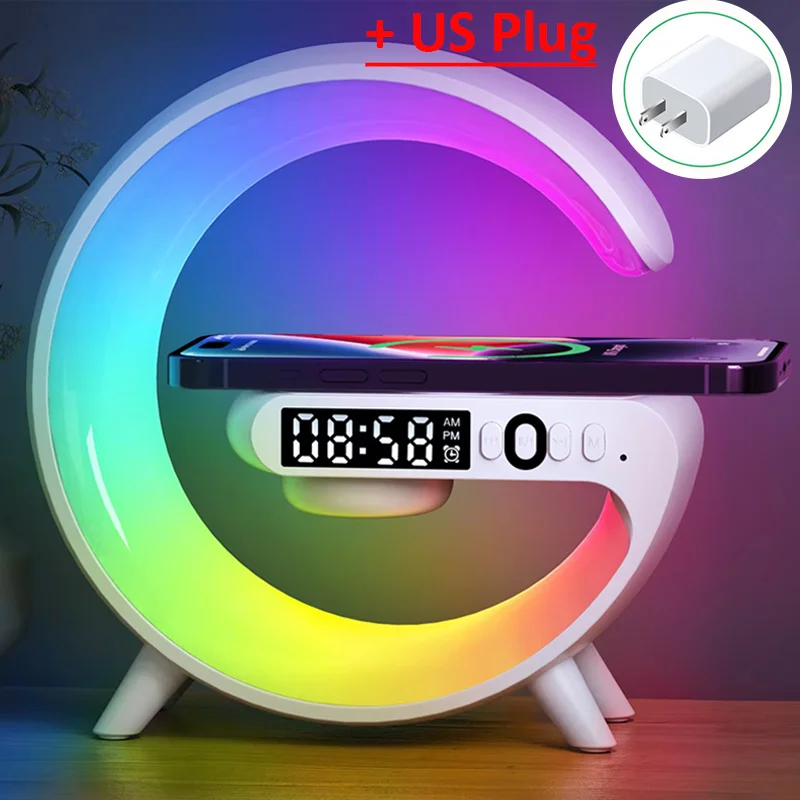 Multifunction Wireless Charger Pad | Stand, Speaker, TF Card, RGB Night Light for iPhone & Android BRELZA