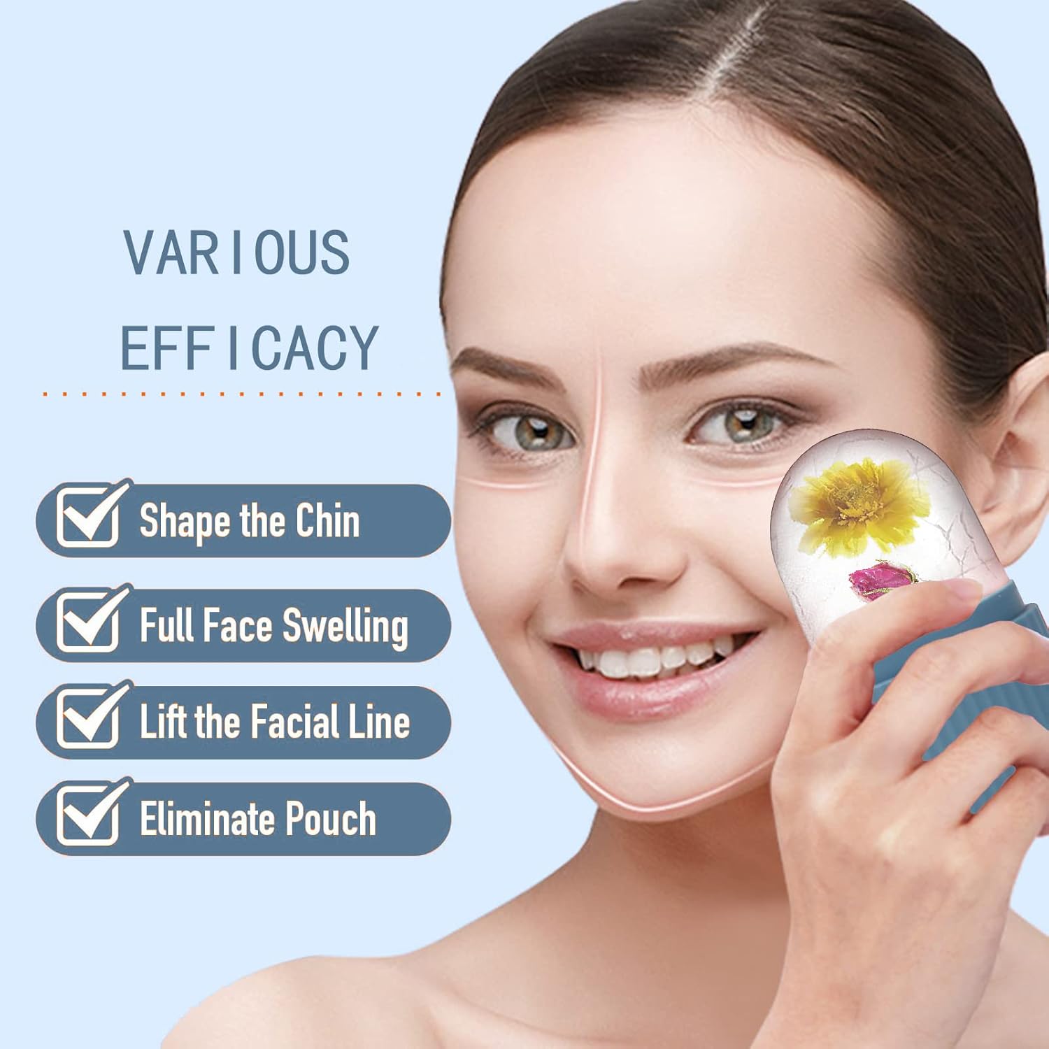 Facial Beauty Ice Roller| Silicone Ice Mold | Skin Tightening, Pore Shrinking & Face Massage Tool BRELZA