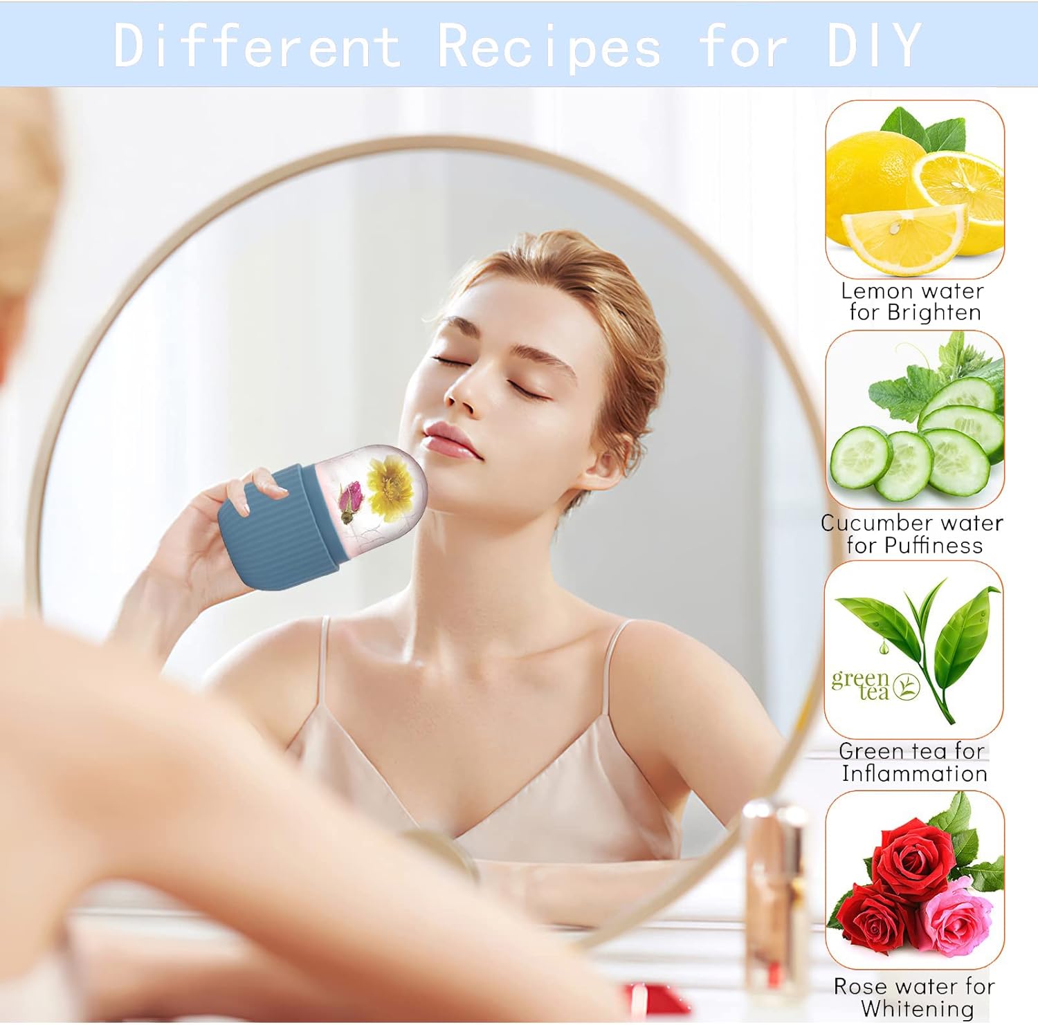 Facial Beauty Ice Roller| Silicone Ice Mold | Skin Tightening, Pore Shrinking & Face Massage Tool BRELZA