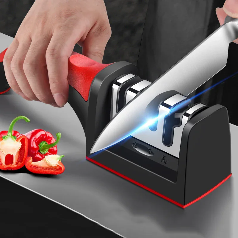 3-Stage Knife Sharpener | Stainless Steel | Kitchen Tools Sharpening Stone BRELZA