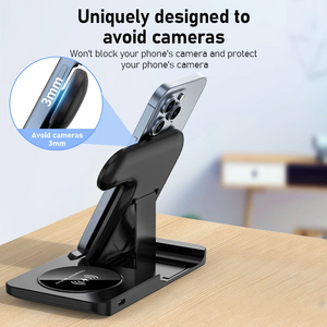Fast Wireless Charger Stand | Foldable Charging Dock for iPhone 12–16 Pro Max, Apple Watch & AirPods BRELZA