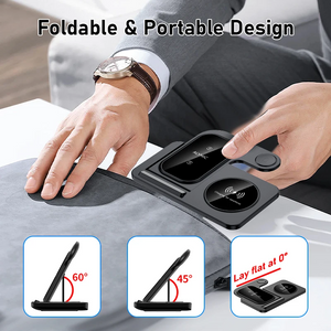 Fast Wireless Charger Stand | Foldable Charging Dock for iPhone 12–16 Pro Max, Apple Watch & AirPods BRELZA