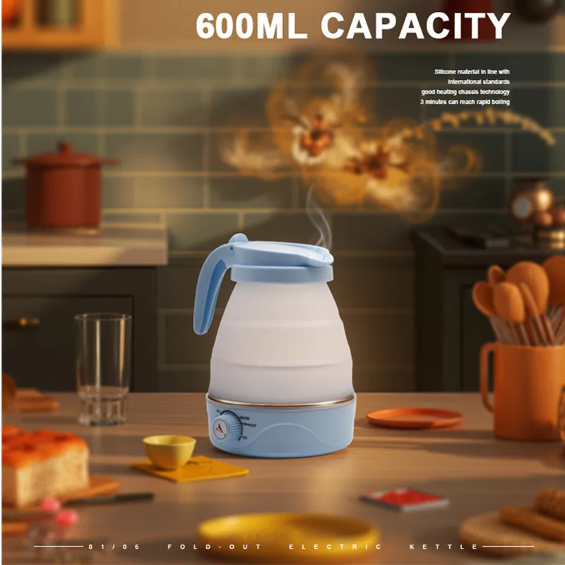 Foldable Electric Travel Kettle | Adjustable Temperature | Portable Teapot | Fast Boil | Perfect for Home & Travel BRELZA