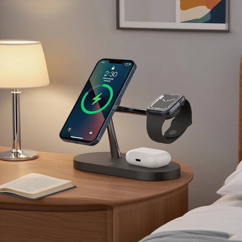 3-in-1 Wireless Charger Stand for iPhone, Watch & AirPods BRELZA