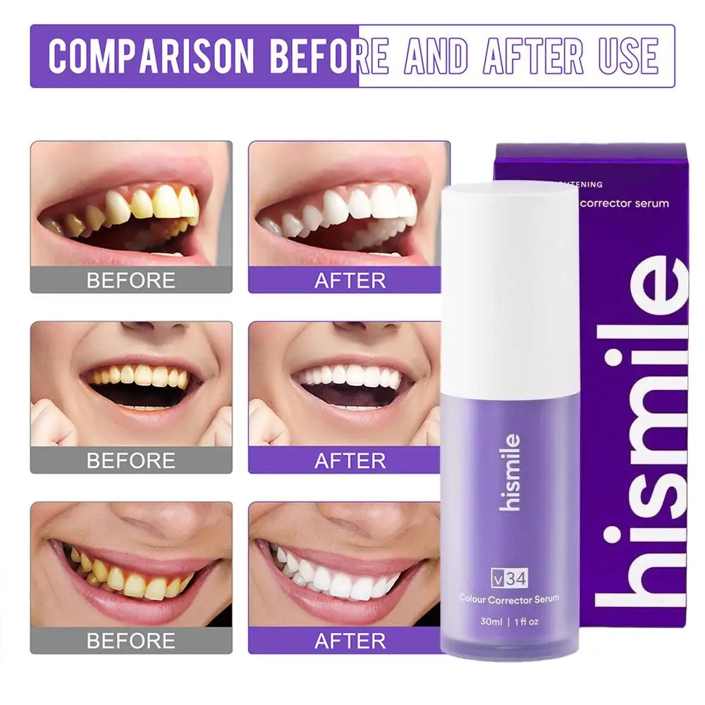 V34 Colour Corrector Purple Toothpaste (Pack of 2) BRELZA