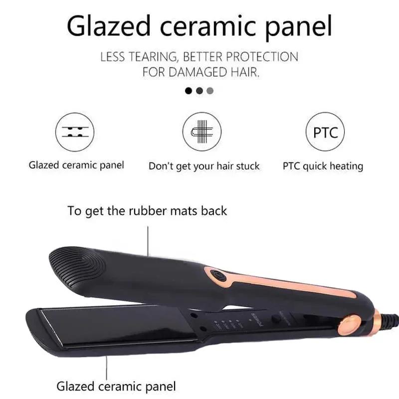 2-in-1 Ceramic Iron | Adjustable Temp & Anti-Frizz Styling Tool BRELZA